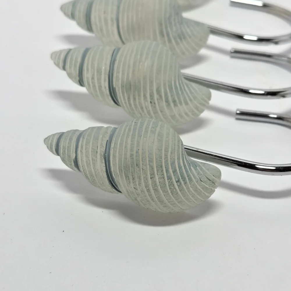 Coastal-Beach Shower‎ Curtain Hooks 12 pk -Coral & Shell Designs